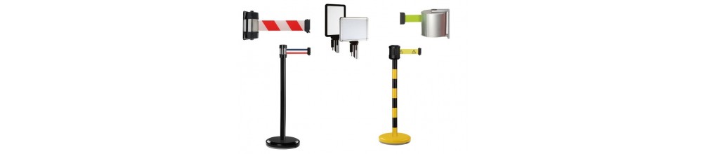 Poteaux de balisage à sangle